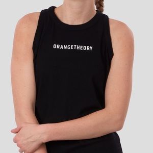 Orangetheory High-Neck Ribbed Tank Top with White Lettering